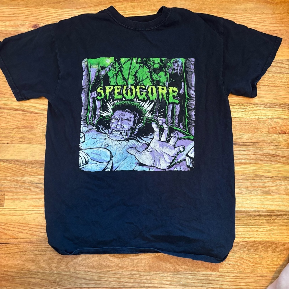 Black Graphic T-Shirt with Horror Design